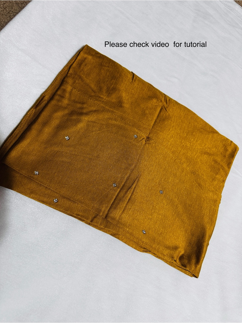 Instant cotton hijab Women's Mustard Beaded